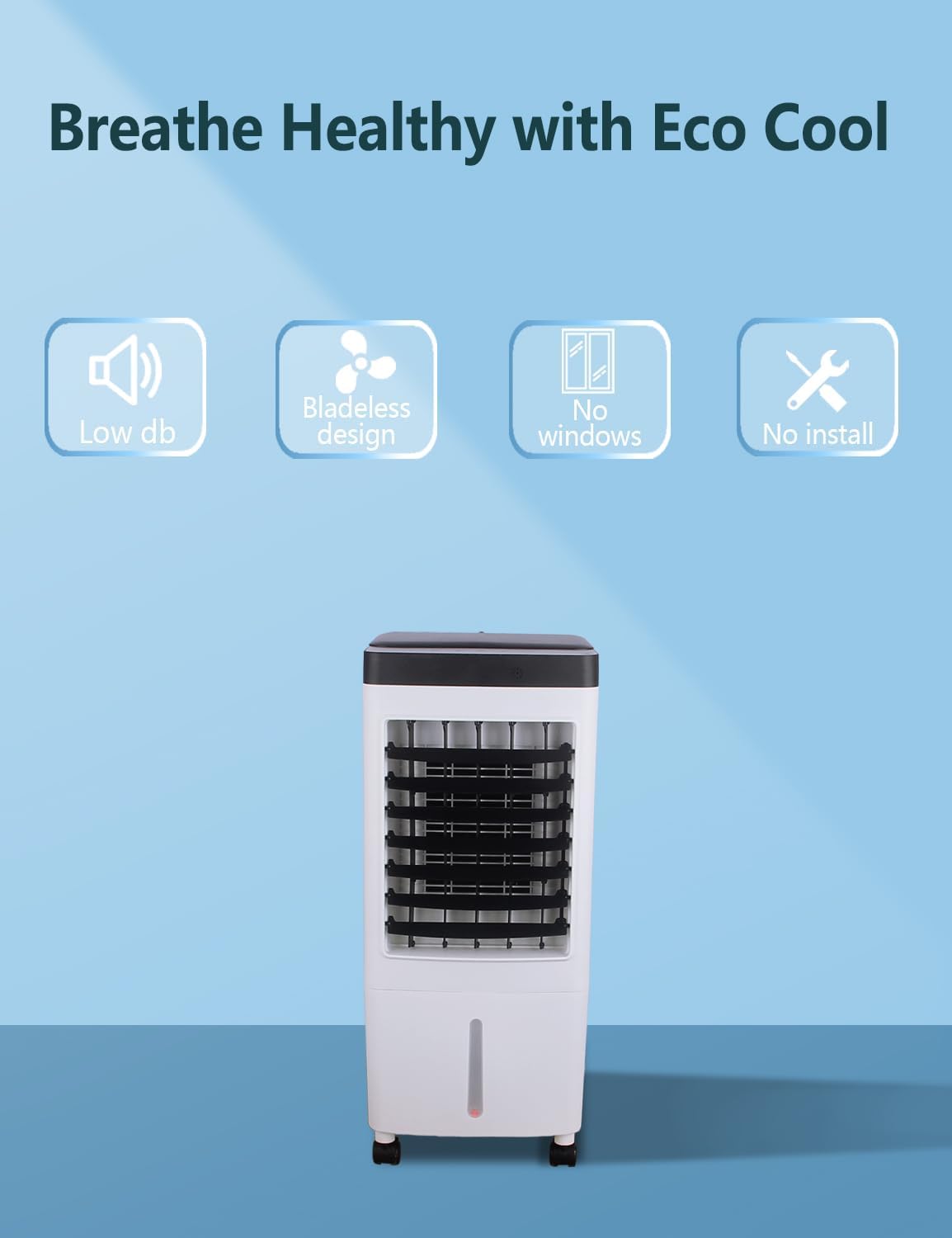 JOZERMADE Evaporative Air Cooler,3-IN-1 Portable Air Conditioners Remote Control, 80° Oscillation Energy Efficient Air Cooler for Room Bedroom Home Indoor