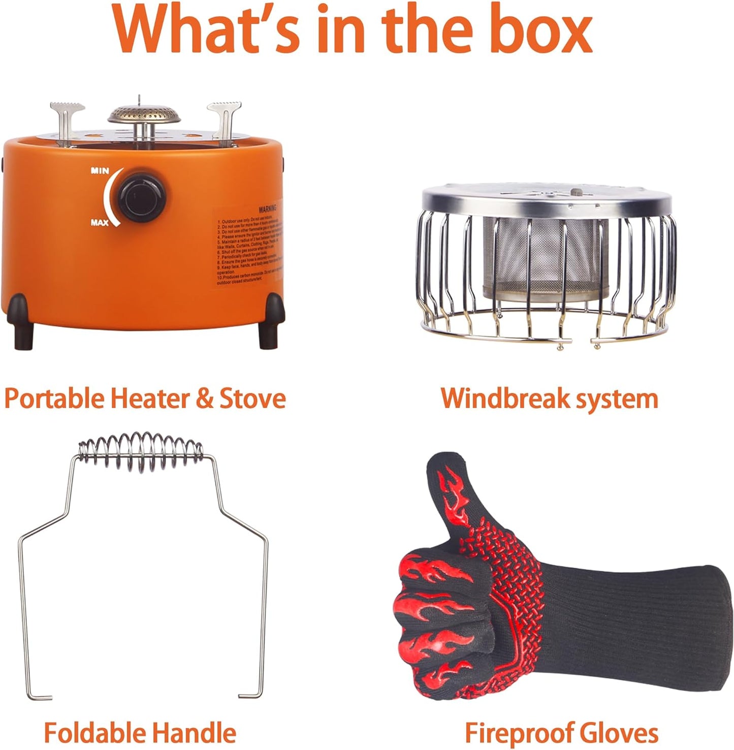 2 in 1 Portable Heater & Stove Pro with Fireproof Gloves