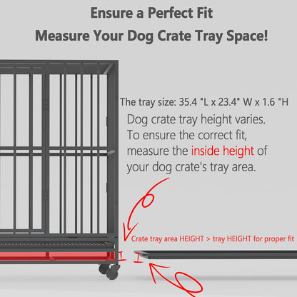 JOZERMADE Dog Crate Tray 36" - ChewProof Replacement Pan, Easy to Clean, Easy to Assemble,Ideal for Potty Training - Perfect for Pet Crates & Kennels